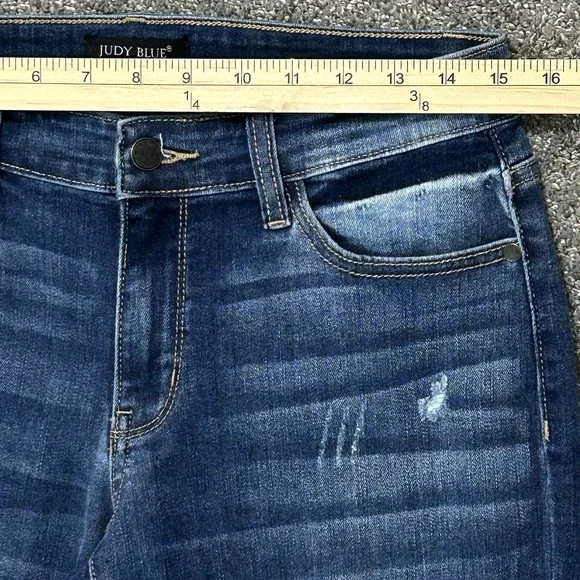 Judy Blue Boyfriend Fit Blue Jeans ~Women's 7/28~ Straight Mid-Rise Stretch - Picture 6 of 10